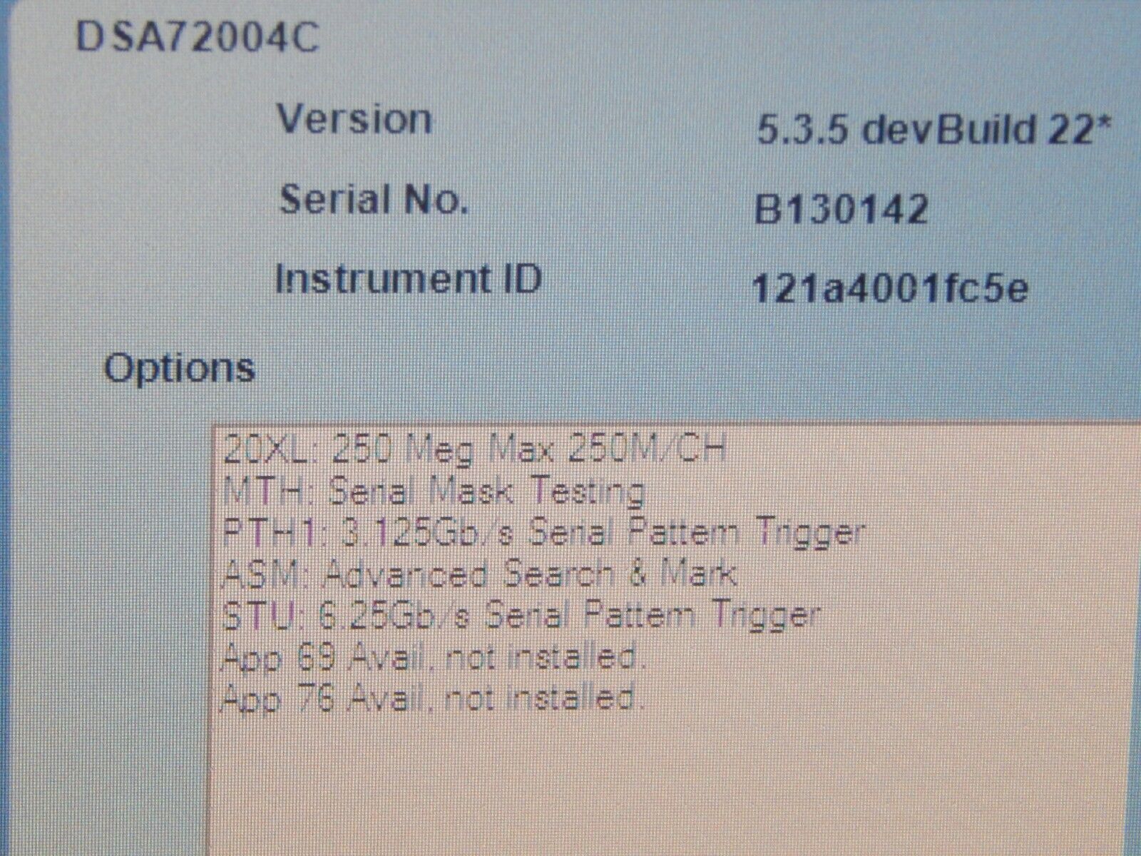 Tektronix DSA72004C Digital Oscilloscope w/NIST cal & data, Opt. 20XL Tektronix DSA72004C Digital Oscilloscope w/NIST cal & data, Opt. 20XL